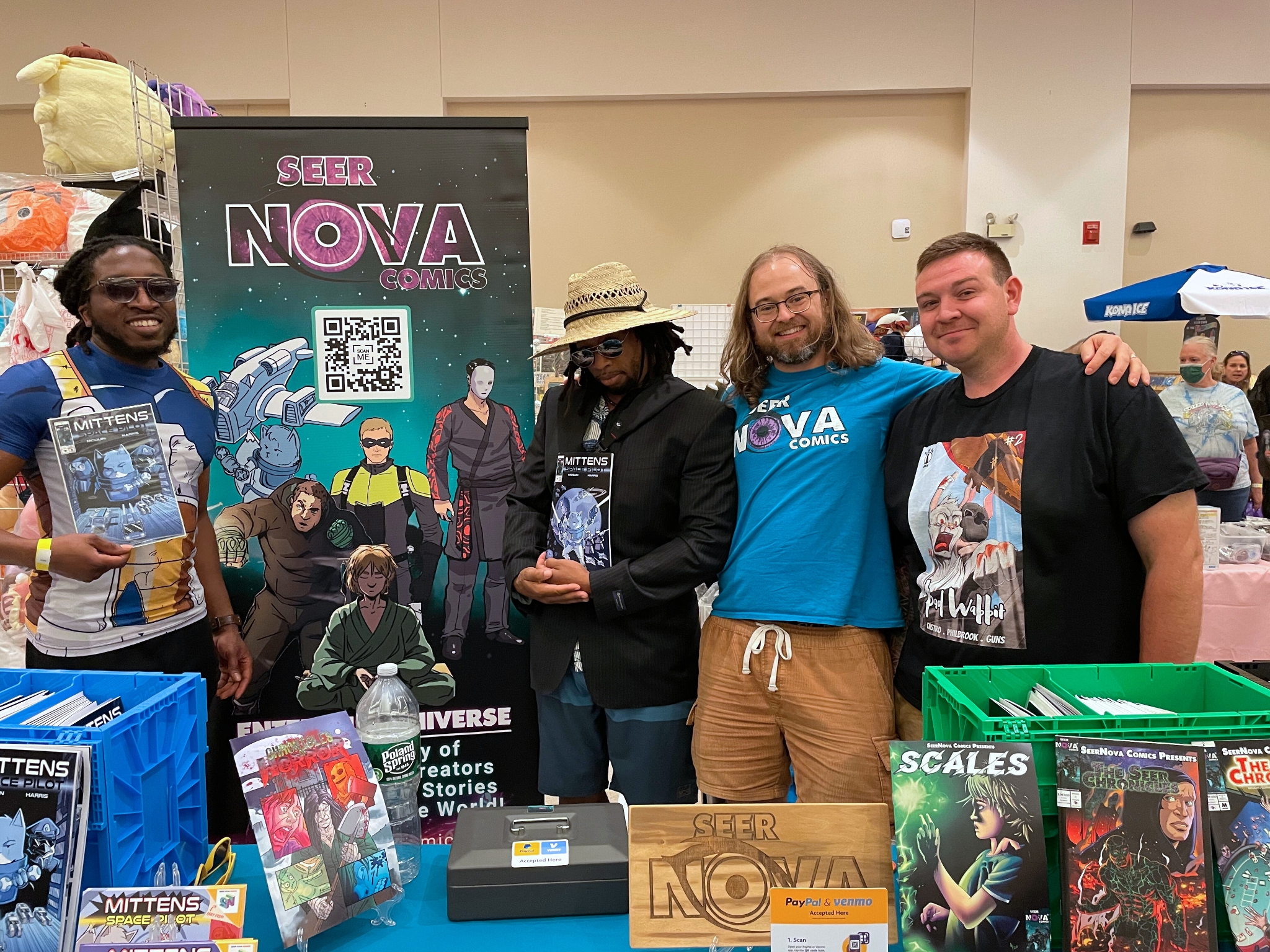 A couple of fans behind the table with the Dillon and Greg at Saratoga Comic Con '24